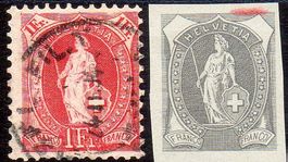 STEHENDE HELVETIA 75D 1FR  GESTEMPELT ERHALT SIEHE SCAN H17