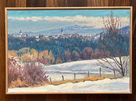 Richard Wannenmacher: Winterliches Kirchberg SG mit Säntis
