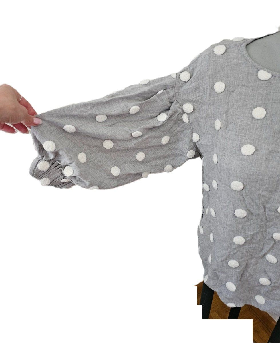 Zara T-Shirts: Pulloverli / Shirt Gr. M ZARA grau mit Punkten – Gebraucht aus Füllinsdorf von Sunnebliemli7 4
