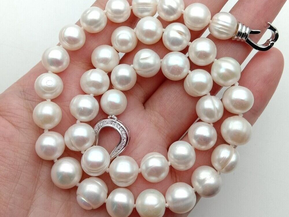 Catenine: Weiss Lua Perlen Kette Echt 1cm Collier Perle Vrai Halskette – Nuovo (secondo la descrizione) da Prilly venduto da ilyria73 3