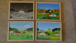 Acryl Bilder die vier Jahreszeiten von Meieli 1984