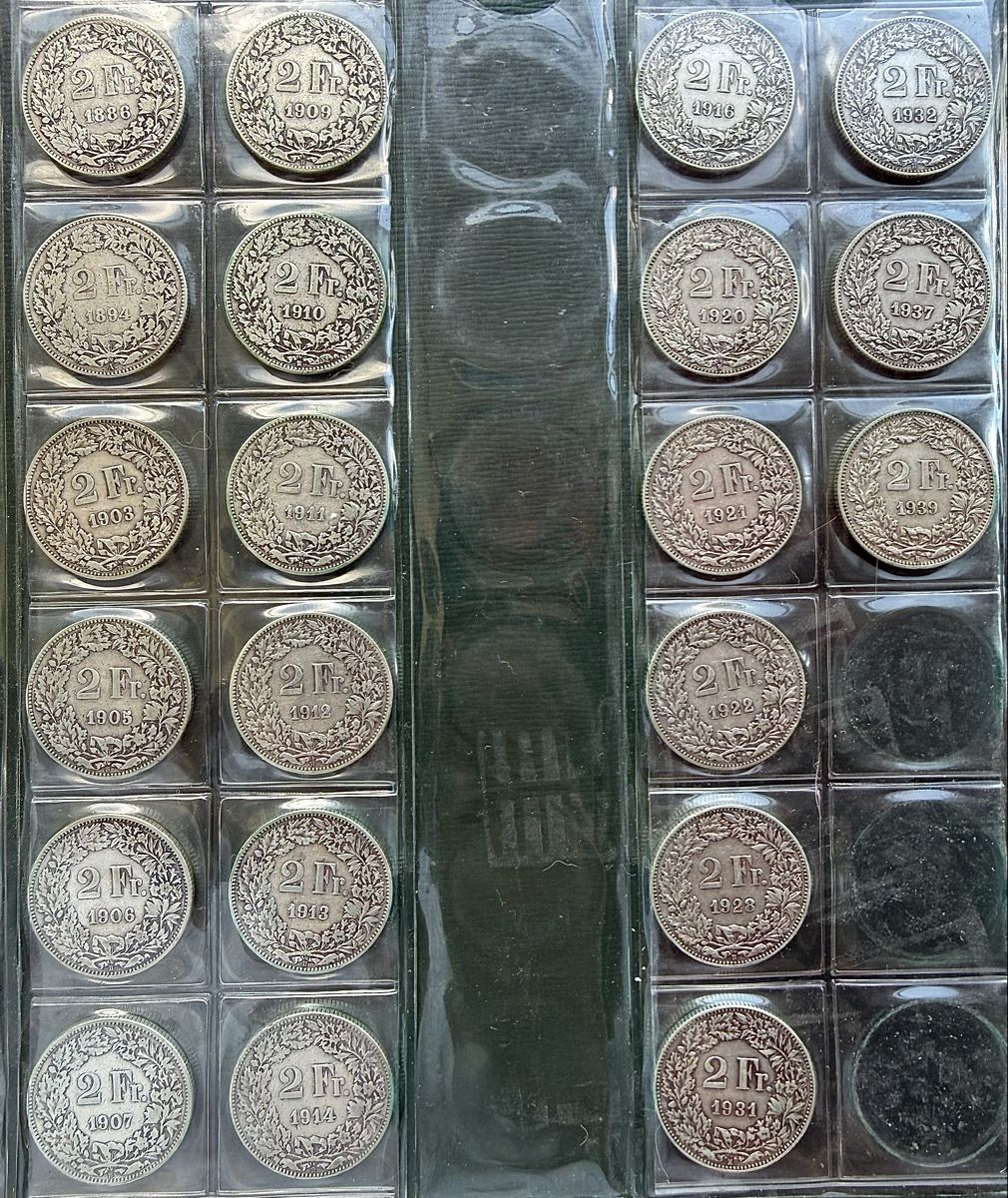 Tutti le monete: 2 Franken Silbersammlung 1886-1939 – Usato da Zürich venduto da daki81 1