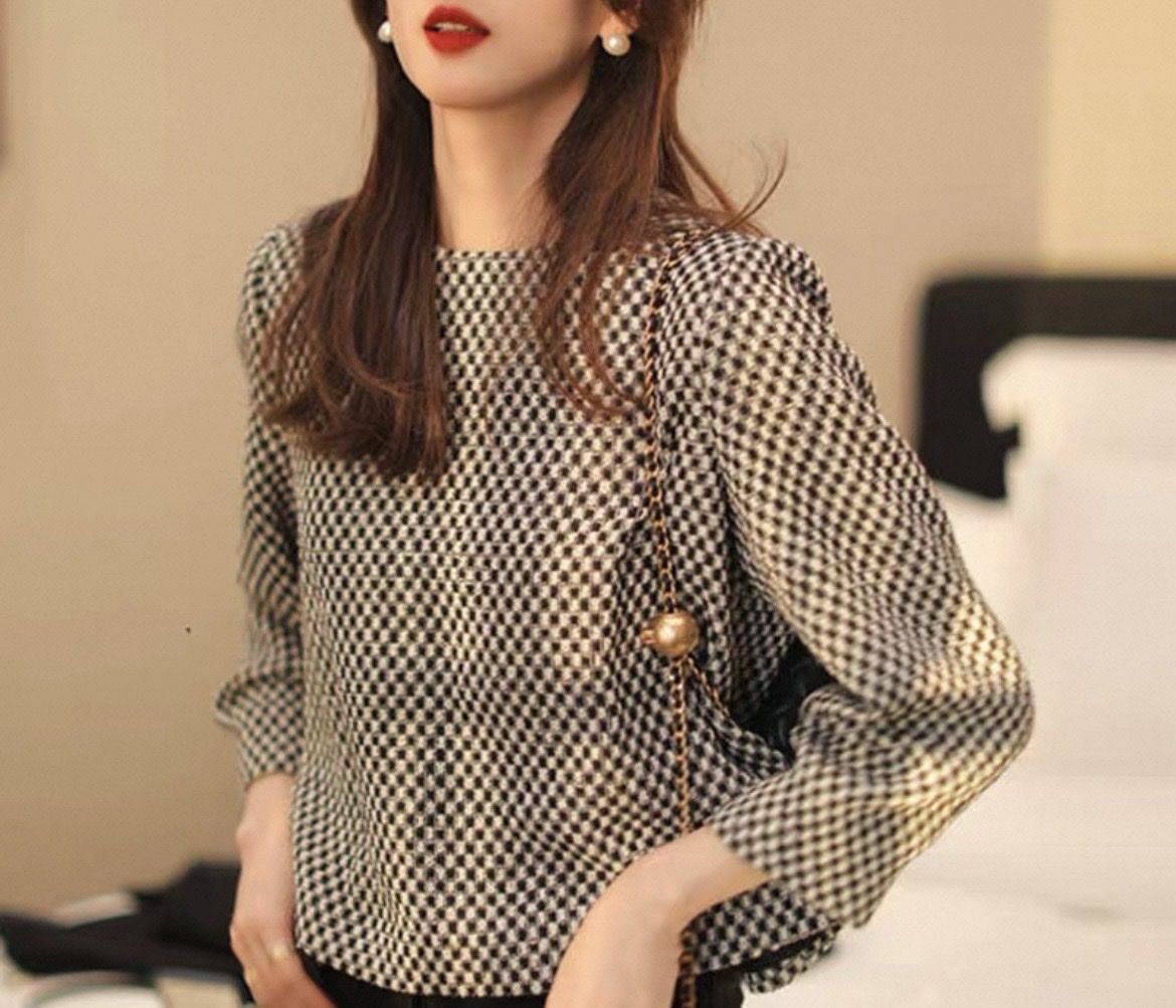 Top: Checkered Spring topChic! As new. S – Nuovo (secondo la descrizione) da Basel venduto da 550_ckp6