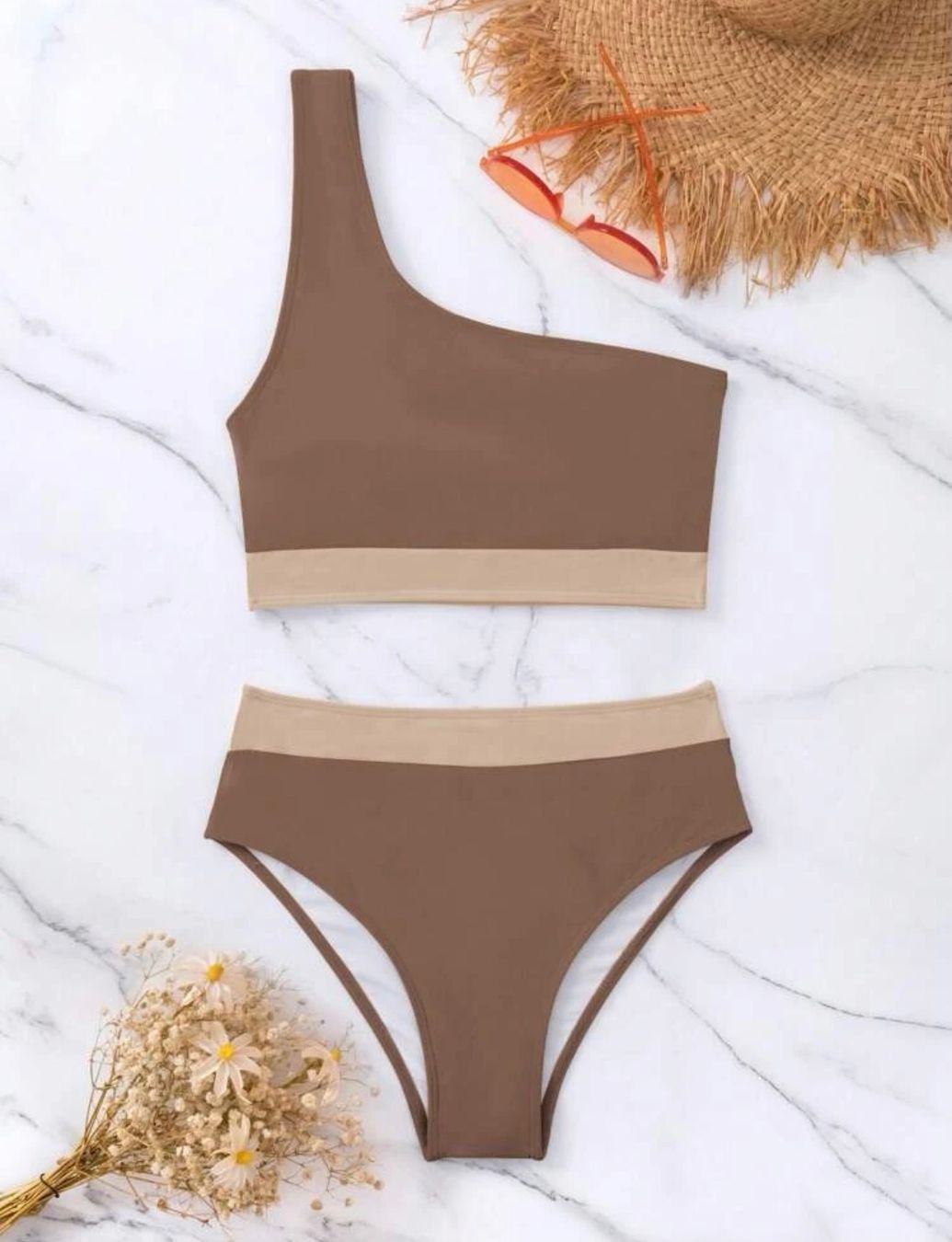 Costumi da bagno & Bikini: BIKINI - EINSCHULTRIG - BRAUN/BEIGE - GRÖSSE XL - NEU – Nuovo e nell'imballaggio originale da Buchs AG venduto da fischli610 2
