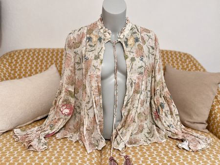 ZARA Boho Floral Bluse | Grösse M
