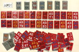 Velonummern Aargau Sammlung 83 x Kanton AG ab 1951