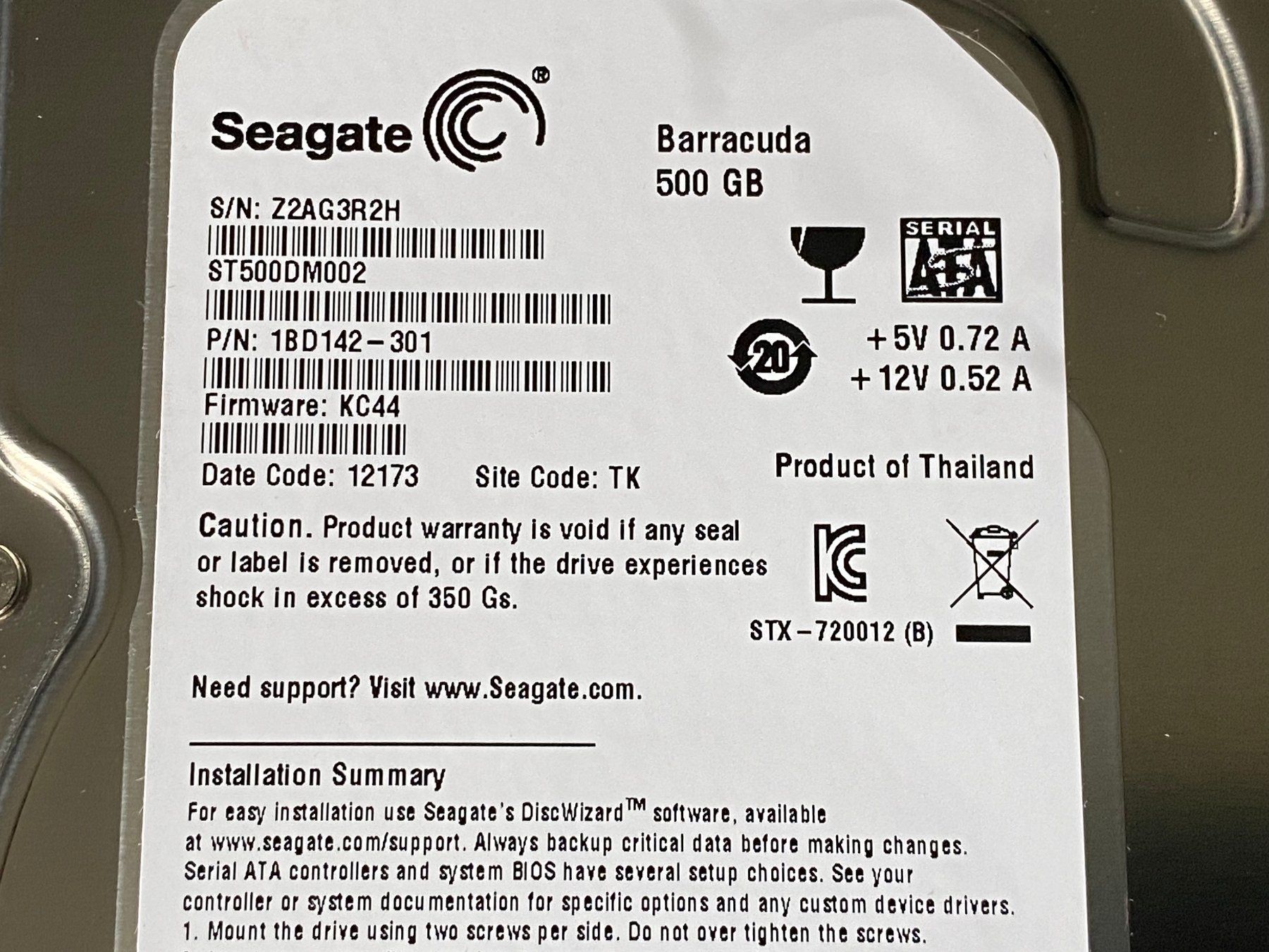 Hitachi Dischi rigidi: Hitachi 500GB 3.5" SATA (40) – Nuovo (secondo la descrizione) da Langwiesen venduto da Restposten-24 1