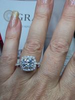 Bague argent avec diamant de moissanite de 2 ct certifié GRA