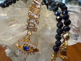 SAPHIR Kette Halskette Edelstein Collier Halsschmuck 45 cm