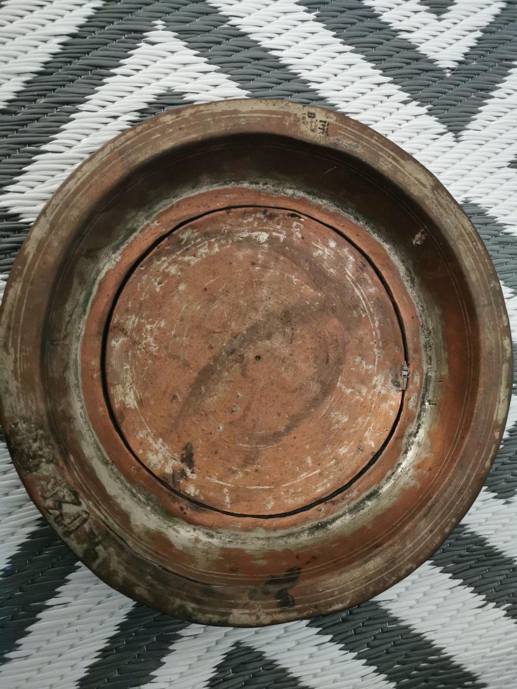 Teller: Antike Kupfer Schale / Becken, Durchmesser ca. 24 cm – Gebraucht aus Lausen von 04362 1
