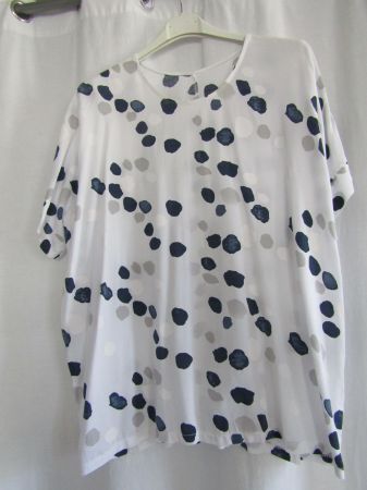 Gr. 48/56, Tunika Weiss/Blau sommerlich