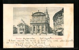 AK Yverdon, Place Pestalozzi, 1901