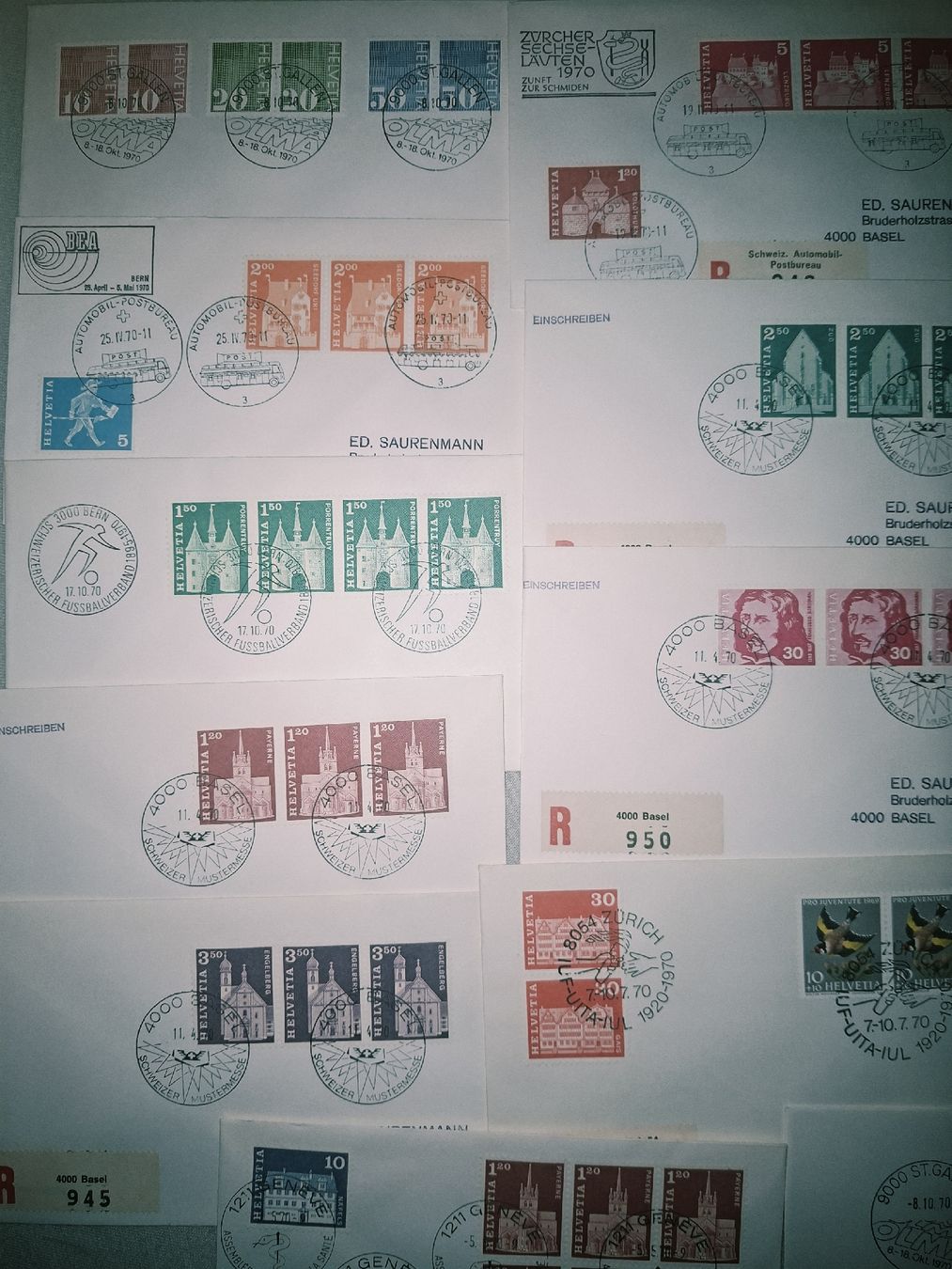 Tutti i francobolli: 15 Briefe Speziell / Sonderstempel  – Usato da Balgach venduto da SIMEON27 3