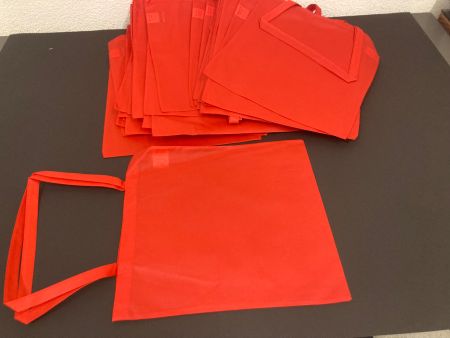 Tragtaschen 50 Stück, rot, ca. 42 x 39 cm, Polyester