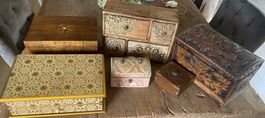 Schatullen in Holz grosses Lot/Schatztruhen