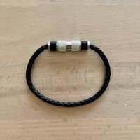 Bracelet Tom Hope Magnetic Leather Noir Acier