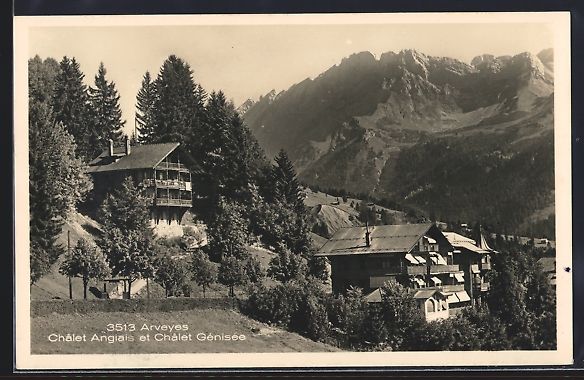 Cartoline postali: Arveyes, Châlet Anglais et Châlet Gén – Usato da Berlin venduto da bartko-reher