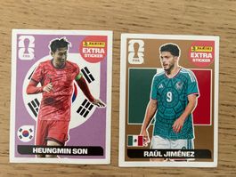 Panini Extra Sticker Heungmin Son und Raúl Jiménez