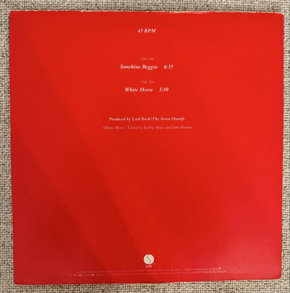 Vinyles: Laid Back - Sunshine Reggae - 12" Maxi - 1983 – D'occasion à Rorbas par BlackstarRecords 1