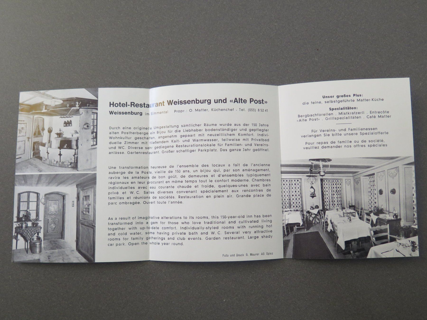 Dokumente: WEISSENBURG - HOTEL ALTE POST - KLEINPROSPEKT – Gebraucht aus Wittenbach von lipasal 4