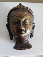 Älterer kleiner Buddha Kopf aus Bronze Höhe 10 cm  340 gramm