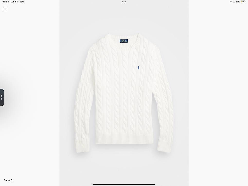 Maglioni & Felpe: Polo Ralph Lauren pull Coton blanc – Usato da Belmont-Lausanne venduto da A.ndre