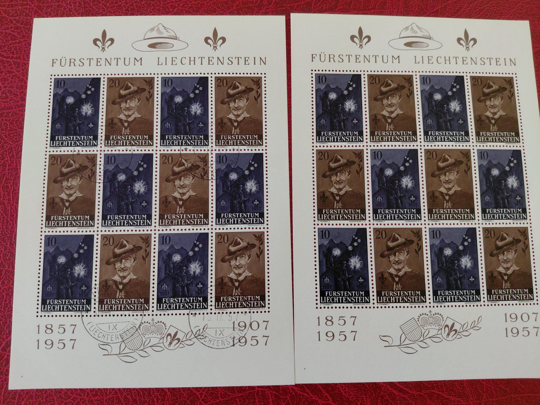 Alle Briefmarken: 2 Tolle Bogen FL 1955 – Neu (gemäss Beschreibung) aus Horw von Onurb008