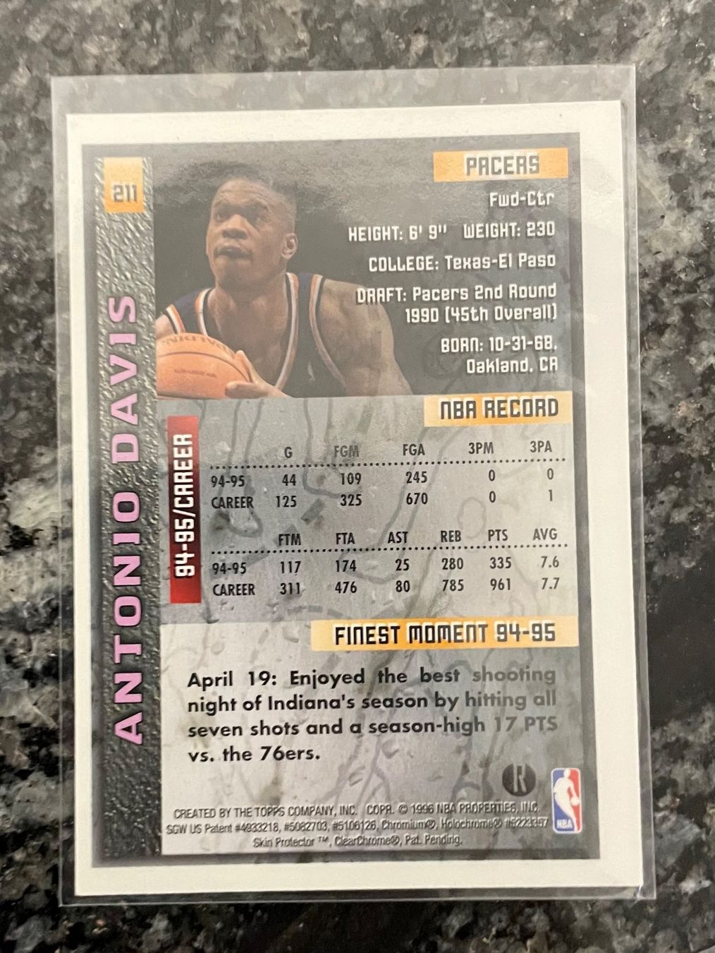 Nba Carte collezionabili: NBA Antonio Davis Topps Finest Refractor Card – Nuovo (secondo la descrizione) da Muttenz venduto da joba23 1