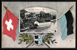 Brugg /Aargau, Ortspartie von der Aare a