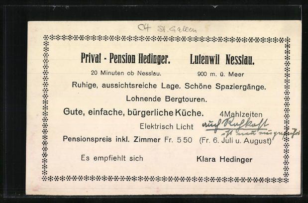 Cartoline postali: Nesslau, Pension Hedinger mit Kuhherde – Usato da Berlin venduto da bartko-reher 1