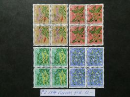 PJ 1974 gestempelte Viererblöcke