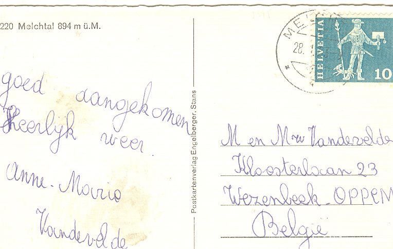 Cartoline postali: Melchtal + 1963 – Usato da Emmenbrücke venduto da teestube 1