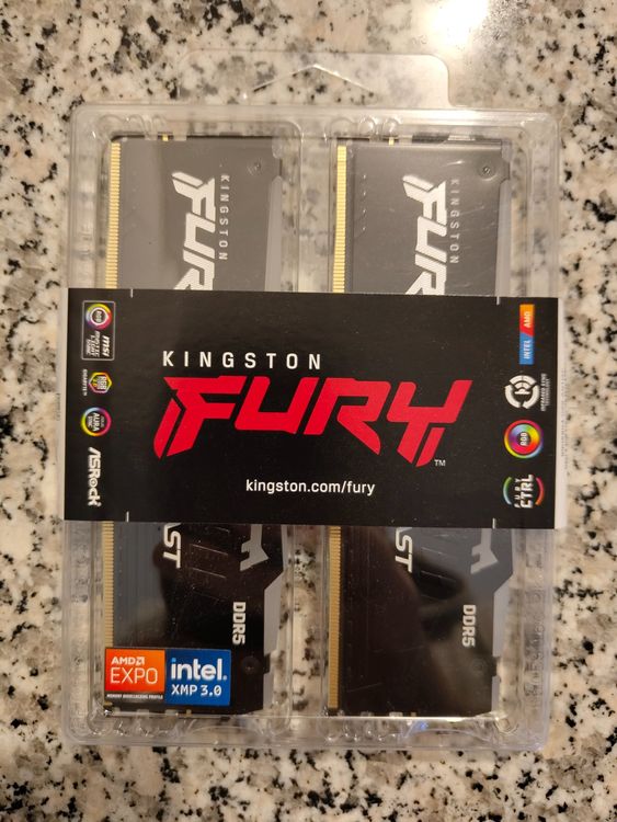 2x32GB DDR5 6000CL30 Kingston Fury Beast RGB (Neu und originalverpackt ...