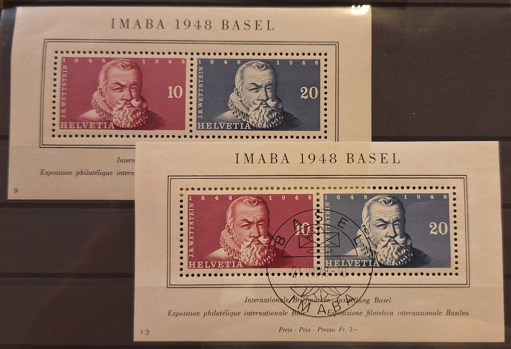 Tutti i francobolli: W31 Imaba 1948 ET / ** Kat. 190.- – Usato da Balgach venduto da SIMEON27