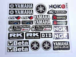Aufkleber Dekor für Yamaha Akrapovic,NGK,Gopro,DID usw