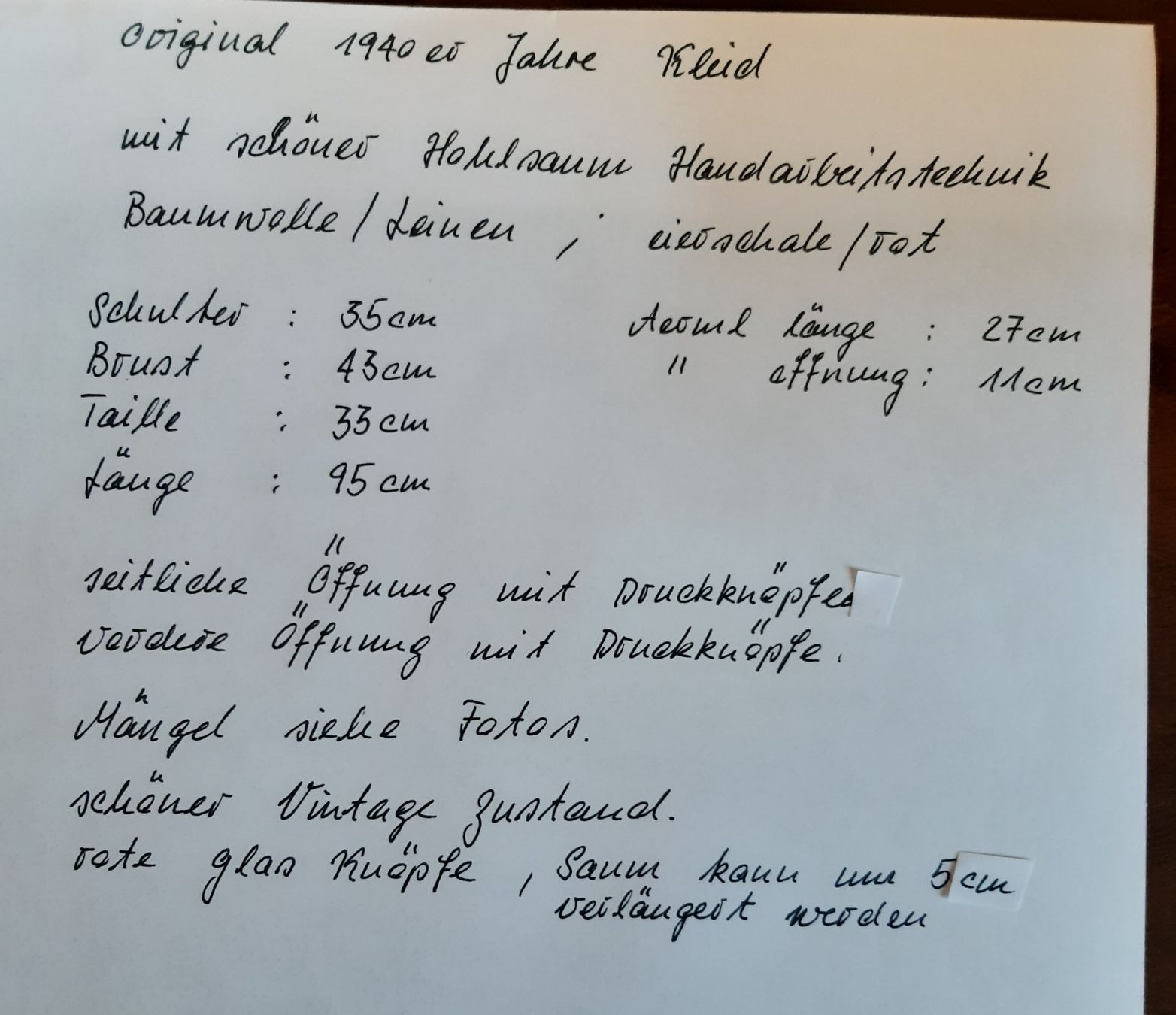 Vestiti: Original 1940er Jahre Kleid – Usato da Arbon venduto da torso444 8