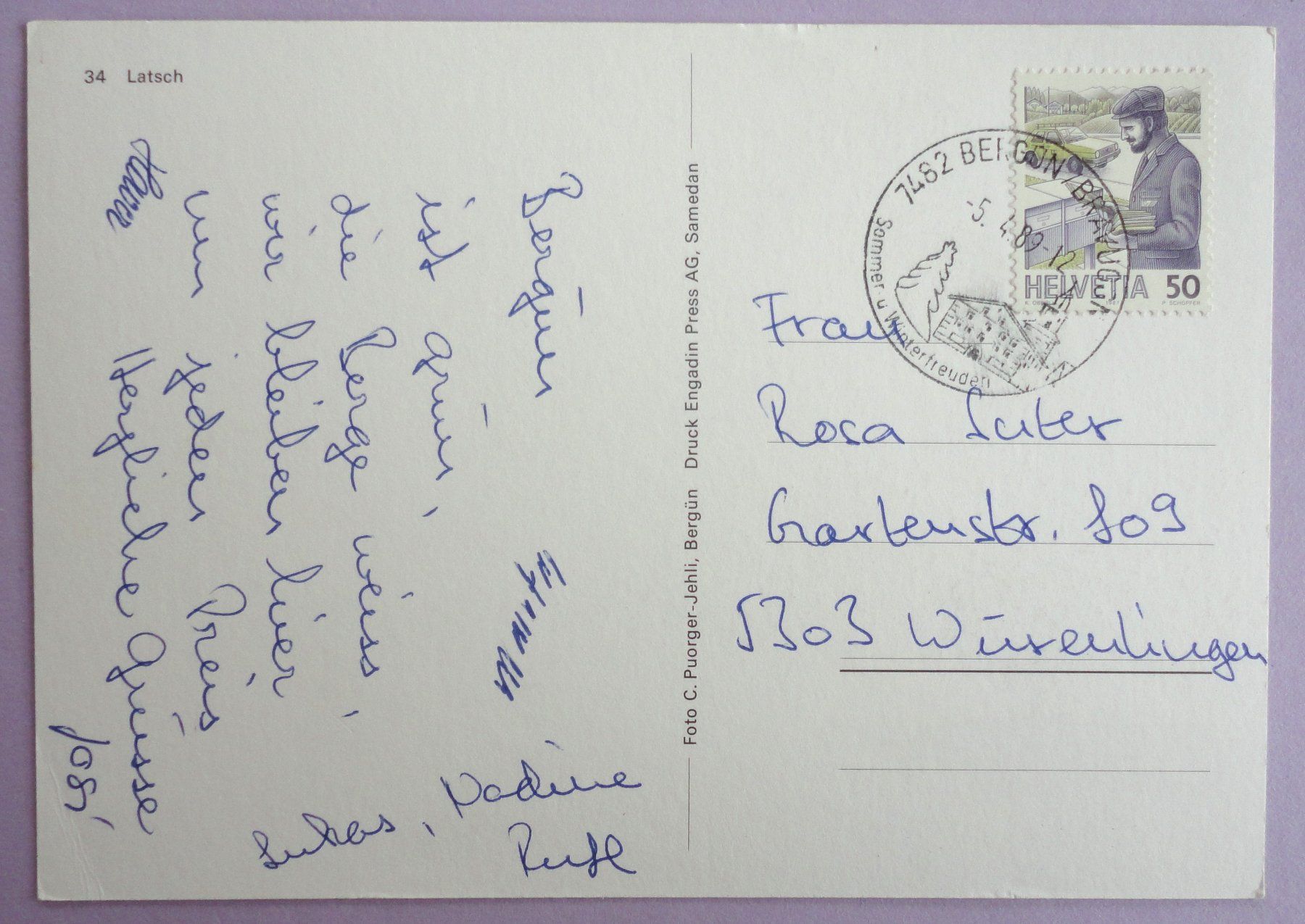 Cartoline postali: Letsch – Usato da Fétigny venduto da Billy2miny 1