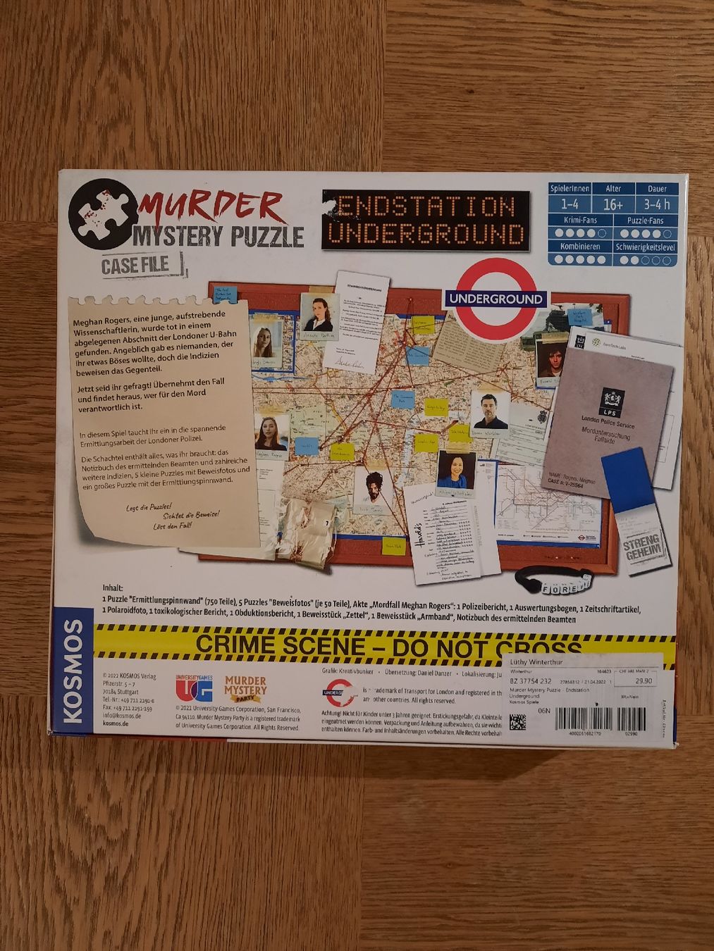 Puzzle: Murder Mystery Puzzle: Endstation Underground – Usato da Huttwil venduto da ClaudiaJan 1