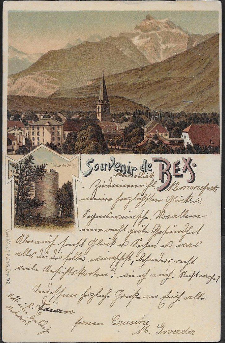 Cartoline postali: 1899 AK Litho  BEX herrliche Ansichten ab 1.- – Usato da Zürich venduto da Zueri50