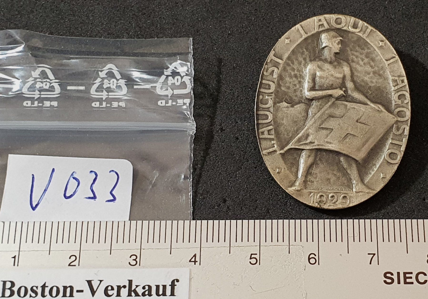 Spille & Fermagli: V033 - Brosche 1. August 1929 Schweizer Soldat – Usato da Reinach BL venduto da Boston-Verkauf 2