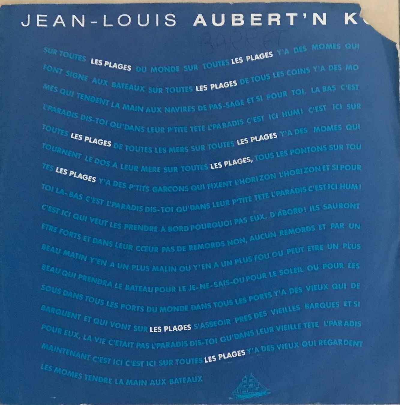 Dischi in vinile: JEAN LOUIS AUBERT 'N KO - LES PLAGES – Usato da Bussigny venduto da vinyl-pas-cher