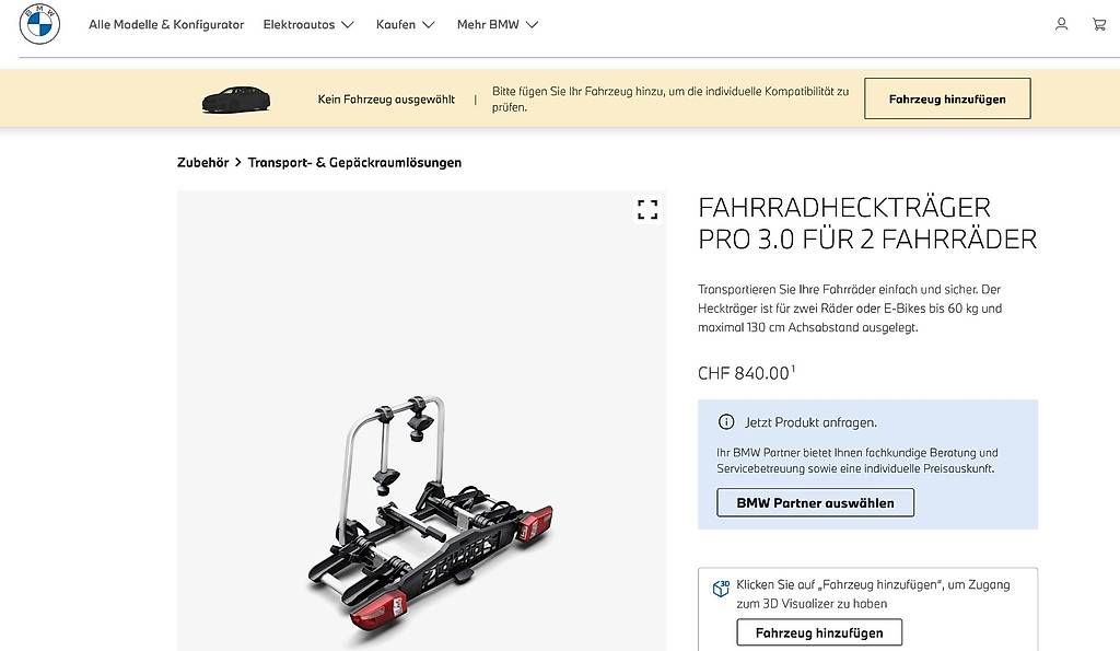 Thule Rimorchi: Fahrradheckträger Pro 3.0 BWM Thule – Usato da Buchackern venduto da Cnic2001 1