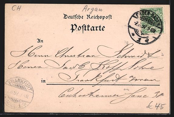 Cartoline postali: Litho Baden, Hotel Kaiserhof Augusta Vic – Usato da Berlin venduto da bartko-reher 1