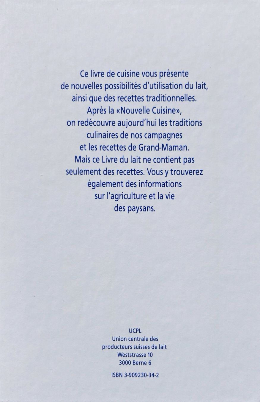 Libri: Le Livre du Lait – Nuovo (secondo la descrizione) da Sarnen venduto da Livres 1