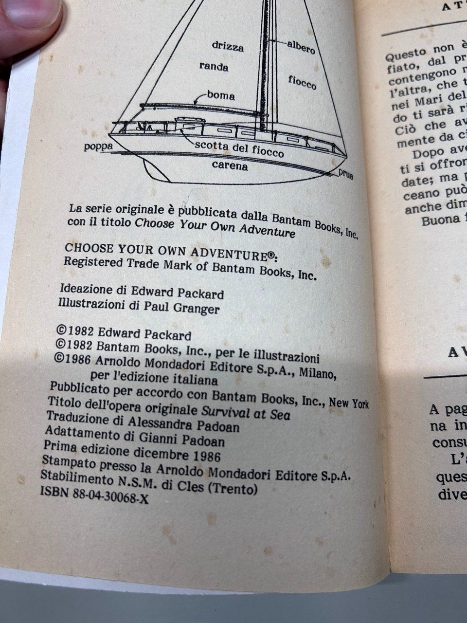 Libri: N. 1 "Sopravvivere in mare" - Edward Packard 1986 – Usato da Giubiasco venduto da LorisVale 2