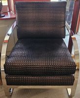Fauteuil Design chrome tissu texturé (Modèle Unique)