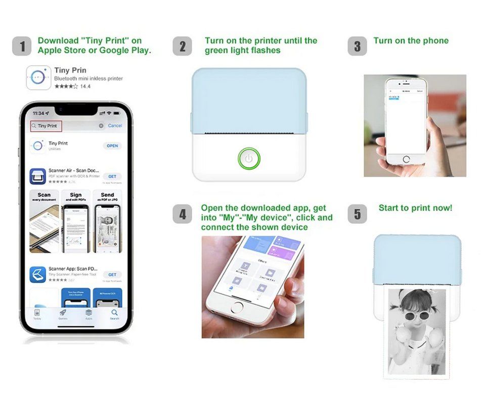 Drucker: Mini Bluetooth Thermodrucker tragbar & kabellos Drucker – Neu und originalverpackt aus Genève von Anna-38 3
