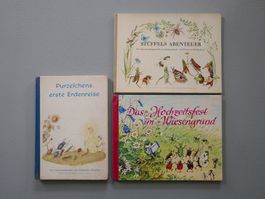 3 ALTE KINDERBÜCHER MIT KÄFER UND WIESEN