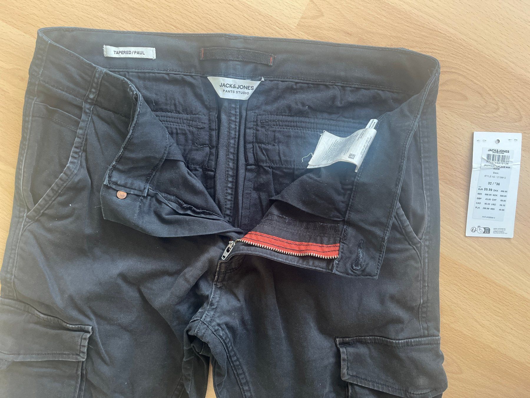 Jack & Jones Pantaloni: JACK&JONES, Cargohose, black, Gr. W32 L36 – Usato da Zürich venduto da fbsm 1