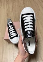 Miu Miu Sneaker Lackleder Schwarz Weiss Groesse 40 Neu
